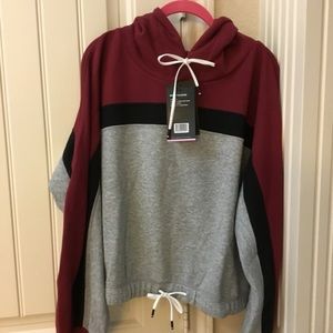 FOURLAPS Rush Pullover Hoodie Red Velvet Black Grey (L)